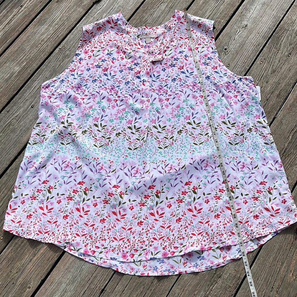 NWT Woman Within sleeveless floral blouse 22/24 - Picture 7 of 8